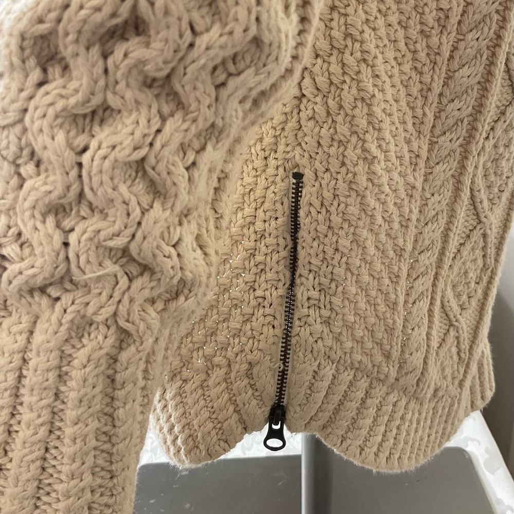 LL BEAN Signature Fisherman Cable Knit 100% Cotton Sweater Women Size Small - Picture 5 of 11